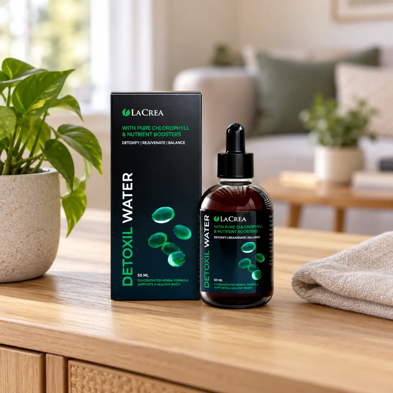 Detoxil water — Verpackung im Alltag